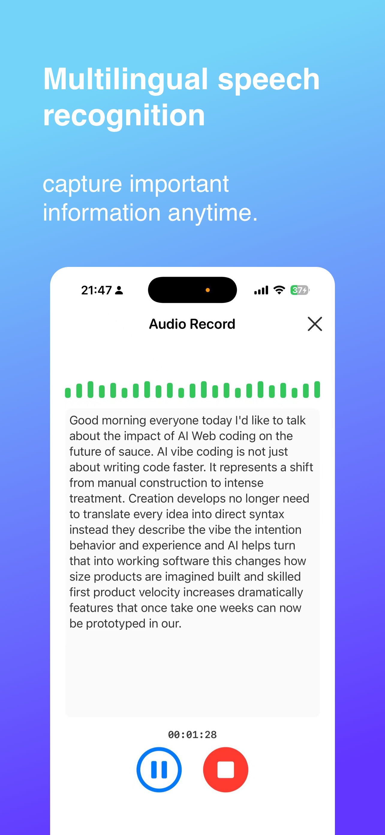 Speech Recognition UI